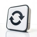 Reload refresh UI icon 3D isolated on white Royalty Free Stock Photo