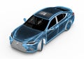 3D rendering representing an x-ray of a car Royalty Free Stock Photo