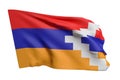 Republic of Artsakh flag waving