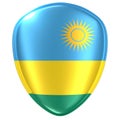 3d rendering of a Republic of Rwanda flag icon.