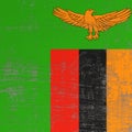 Scratched Republic of Zambia flag