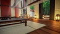 3D Rendering of a Retro Chinese Tea House Royalty Free Stock Photo