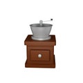 3D Rendering Retro Coffee Grinder Over White