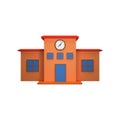 3D Rendering Retro Educational Building Icon In Orange