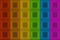 3d rendering. retro lgbt rainbow mosaic color style square tile pattern wall design background.