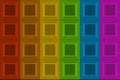 3d rendering. retro lgbt rainbow mosaic color style square tile pattern wall design background.