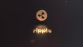 3D Rendering of RIPPLE cryptocurrency golden logo Royalty Free Stock Photo