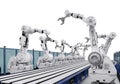 Robot arms with conveyor line