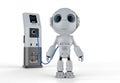 Robot at charging station Royalty Free Stock Photo