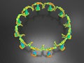 3D rendering - robotic arms circular array Royalty Free Stock Photo