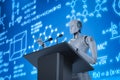 Robotic lecturer teaching Royalty Free Stock Photo