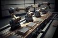3d rendering robotic machines with conveyor line