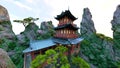 3D rendering of the rocky mountain temple Royalty Free Stock Photo