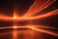 A 3D rendering of a room with orange neon lights creating a futuristic, abstract space. The lights create an array of Royalty Free Stock Photo