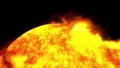 3D rendering of the rotation of the sun with solar flares. Computer generated scientific background. Elements of this Royalty Free Stock Photo