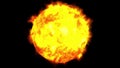 3D rendering of the rotation of the sun with solar flares. Computer generated scientific background. Elements of this Royalty Free Stock Photo