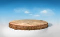 3D rendering round cutaway terrain floor with rock isolated Royalty Free Stock Photo