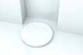 3d rendering, the round platform in the empty room Royalty Free Stock Photo
