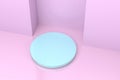 3d rendering, the round platform in the empty room Royalty Free Stock Photo