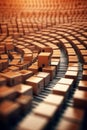3d rendering of a row of cubes in a music hall. Royalty Free Stock Photo