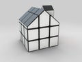 3d rendering of rubik`s cube in the form of a house, Ideas for real estate