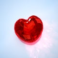 3D Rendering of a Ruby Diamond Heart Royalty Free Stock Photo