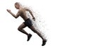 3D Rendering : a running male body illustration with the special effect Royalty Free Stock Photo