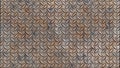 3D rendering of rusty diamond plate steel pattern, metal flooring background, design artwork, backdrop or skin product Royalty Free Stock Photo