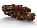 3D rendering - rusty engine block assembly Royalty Free Stock Photo