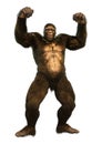 3D Rendering Sasquatch on White