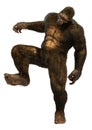 3D Rendering Sasquatch on White