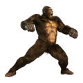 3D Rendering Sasquatch on White