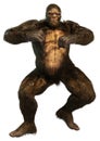 3D Rendering Sasquatch on White