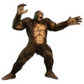 3D Rendering Sasquatch on White