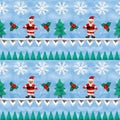 3D rendering Scandinavian Christmas vintage jacquard seamless border