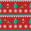 3D rendering Scandinavian Christmas vintage jacquard seamless border Royalty Free Stock Photo