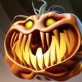 Scarry Halloween pumpkin monster