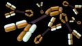 Scattered Immunoglobulin or IgG3 molecules in the background. Royalty Free Stock Photo