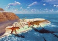 3D rendering scene of the giant dinosaur