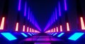 3d rendering sci-fi futuristic neon corridor.