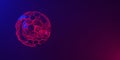 3D rendering sci-fi hexagon ball structure