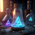 3D rendering of a science fiction illustration with a magic potion.