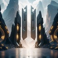 3D Rendering Scifi Space Portal Gate