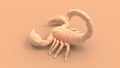 3d rendering of a scorpion isolated in a studio colored background Royalty Free Stock Photo