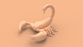 3d rendering of a scorpion isolated in a studio colored background Royalty Free Stock Photo