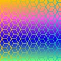 3d rendering. seamless modern light blue hexagonal cube pattern gradient background Royalty Free Stock Photo