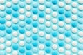 3d rendering of a seamless pattern of Chocolate candy coated in blue and white Royalty Free Stock Photo
