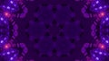 3d rendering of seamless sparkly motion graphics background with purple lights and mandala patterns