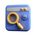 3D Rendering of Search Engine Background Representing Online Query Optimization and Web Ranking