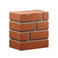 A 3D rendering of a section of a brick wall. The bricks are arranged Royalty Free Stock Photo